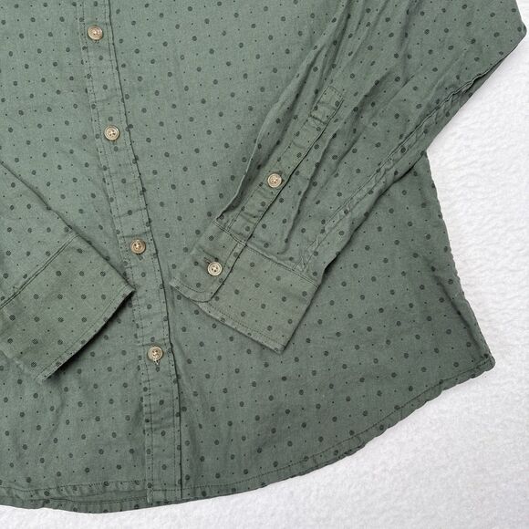 Marine Layer Button Down Shirt Mens Size Medium Green Polka Dot Casual Geometric - Picture 4 of 9